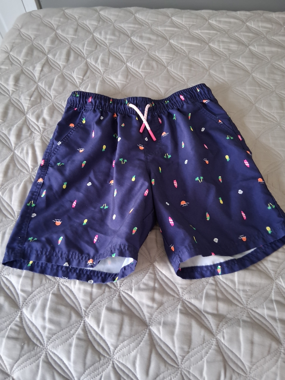 Cat & Jack Boys Swim Trunks Lot - Navy, Coral & Orange-Blue Gradient - Picture 2 of 10